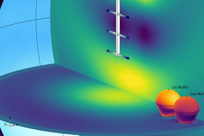 Microwave Heating of Moving Muffins