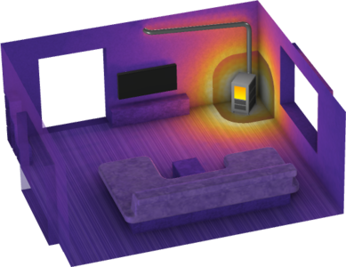 Heat Transfer in a Room with a Stove