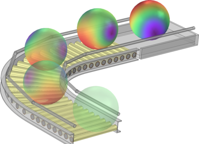 Dynamics of a Roller Conveyor