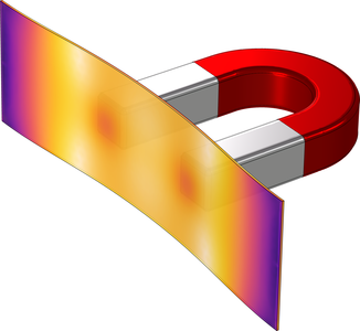 Deformation of an Iron Plate by Magnetic Force