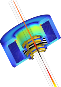 基于可变轴物镜的COMSOL Multiphysics®三维数值模拟