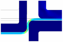 Stress and Strain of Film on Deformed Polymer–metal