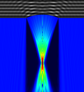 Multiphysics Simulation of a High Frequency Acoustic Microscope Lens