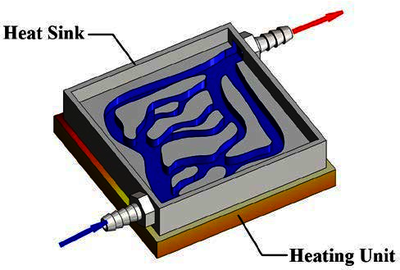 Micro cooling channel heat sinks designed by topology optimization