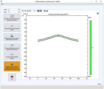 A Synthesis Module for Designing Shallow Bistable Arches using COMSOL®